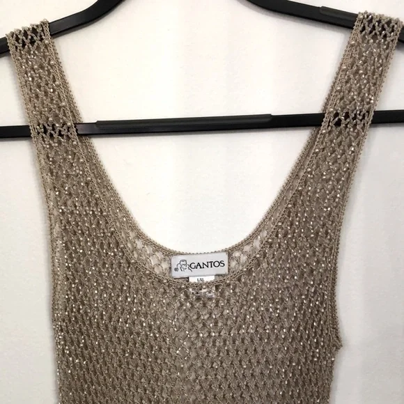 Sparkling GANTOS Vintage Beaded Vest Top Large - Picture 7 of 10
